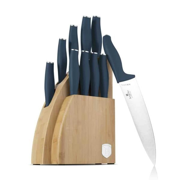 10 Piece Knife Set with Bamboo Stand Matt Blue BH3145