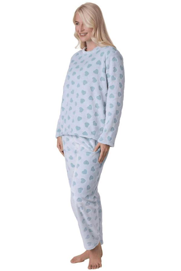 Camille Women's Supersoft Fleece Full Length Pyjama Set with Elasticated Waist
