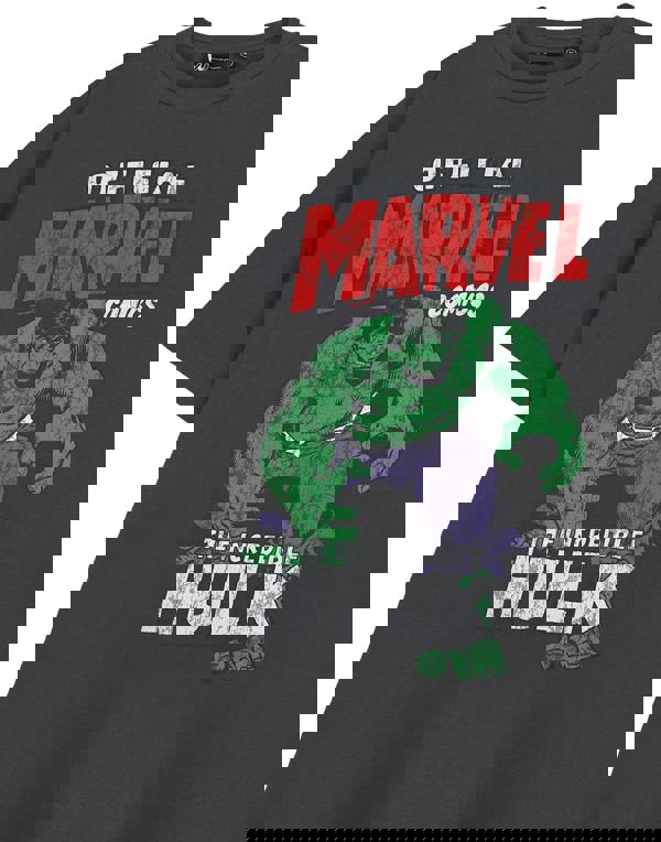 Marvel Mens Grey The Incredible Hulk Short Sleeved T-Shirt