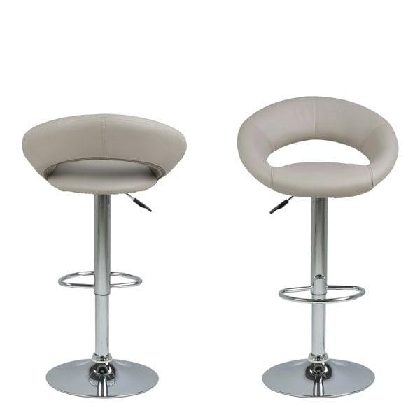 Furniture To Go Plump Light Grey Swivel Bar Stool with Open Back