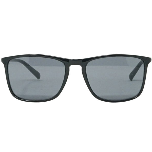 Calvin Klein Solid Smoke Lens Shiny Black Sunglasses