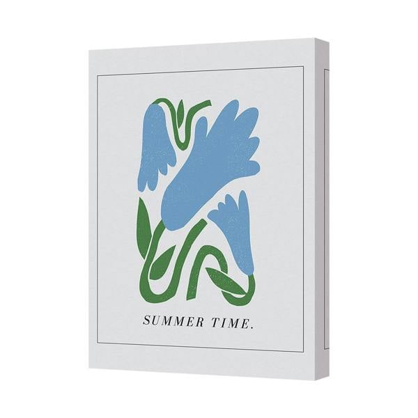 Benjamin Tate Design Canvas Wall Art Summer Time Blue Floral Leaves 8440