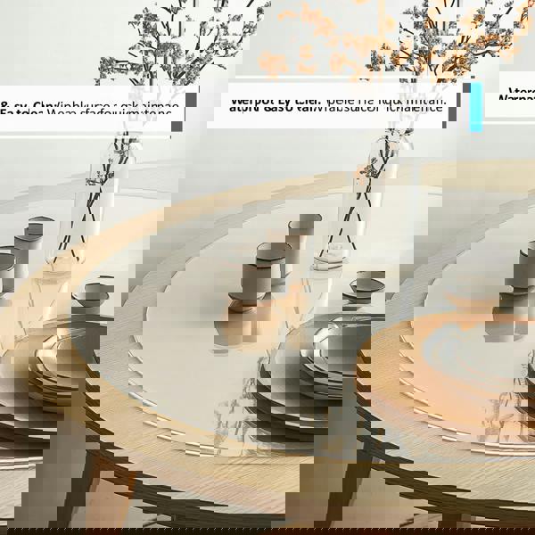 Nicoman PVC Round Table Protector Mat - Transparent / Frosted