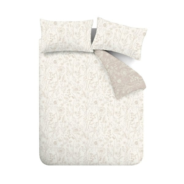 Bianca Brushed Cotton Floral Toile Reversible Duvet Cover Set