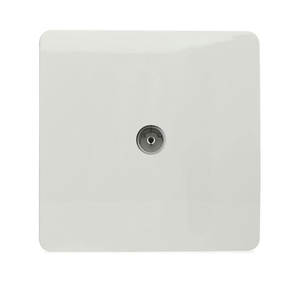 Trendi Switch 1 Gang Female Co-Axial Television Socket in Ice White