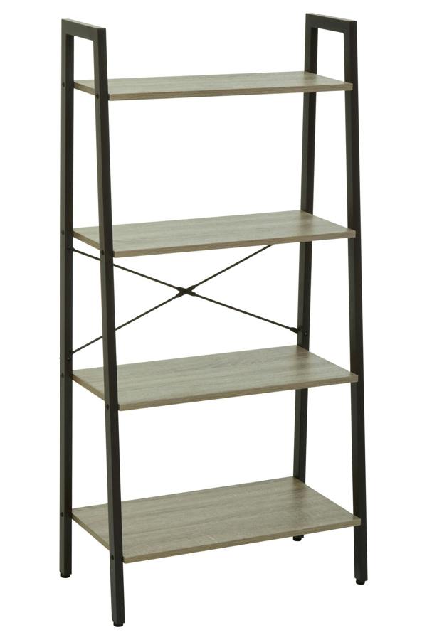 Bradbury Four Tier Grey Oak Veneer Ladder Shelf Unit