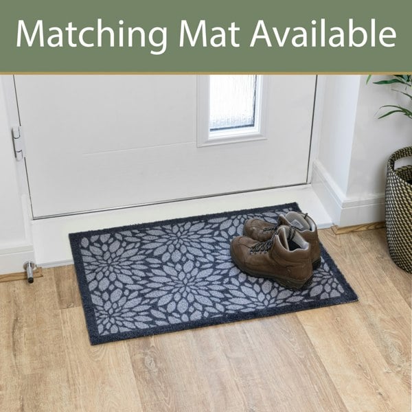 JVL Mega Mat Machine Washable Entrance Runner and Doormat Set, Flowers
