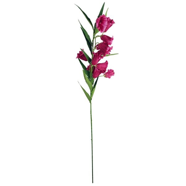 Leaf Pack of 6 x 100cm Trumpet Artificial Flower Stem Fuchsia Pink