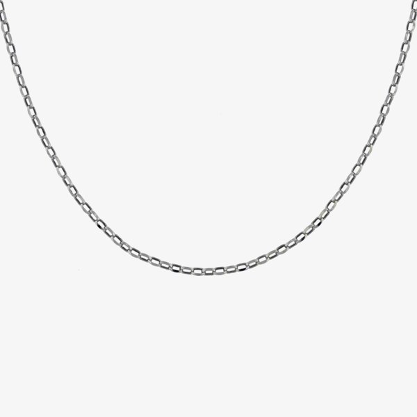 T. H. Baker 9ct White Gold 20 Inch Oval Belcher 5.14.5815