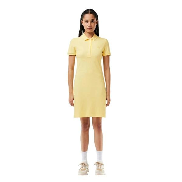 Lacoste Womens/Ladies Collared Polo Shirt Dress - Yellow - 
