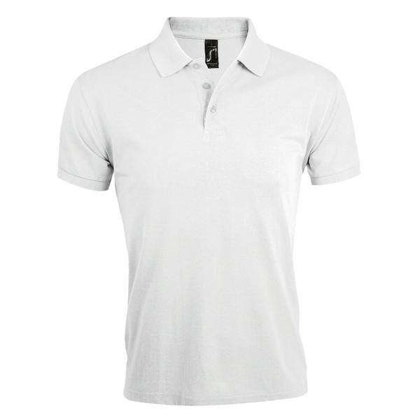 SOLs Mens Prime Pique Plain Short Sleeve Polo Shirt - White
