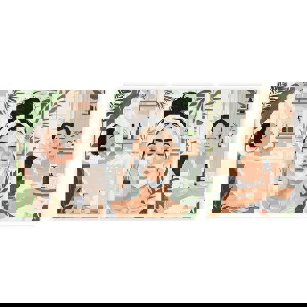 Bathroom Wall Decor Framed | Set of 3 Boho Women Wall art Prints