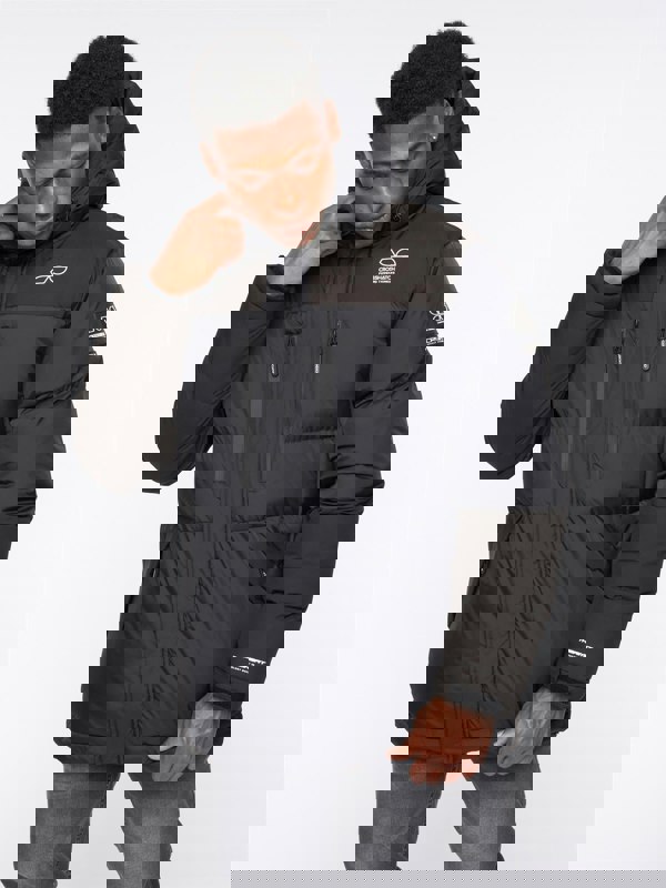 Crosshatch Squadage Panel Jacket Black