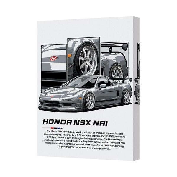 Benjamin Tate Design Honda NSX NA1 Canvas Art Print Wall Decor For Living Room Handmade In UK