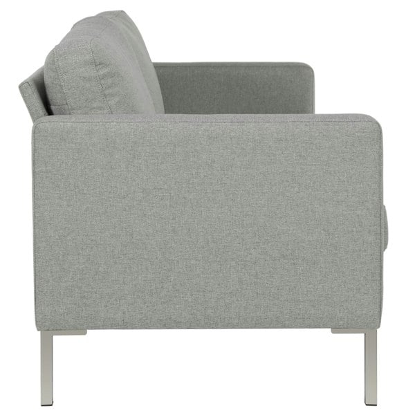 Dorel Home Fabry 3-Seater Sofa in Fabric Grey with Steel Legs