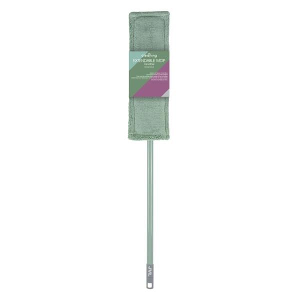 JVL Extended Microfibre Mop With 2 Replacement Heads - Green