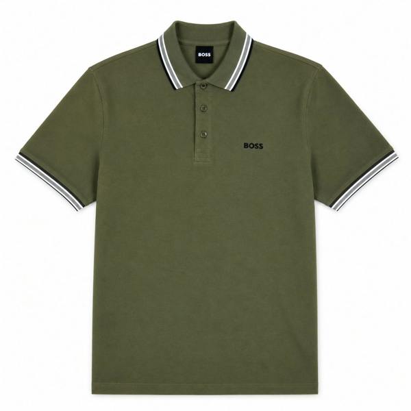 BOSS Paddy Piqué Polo Shirt Olive