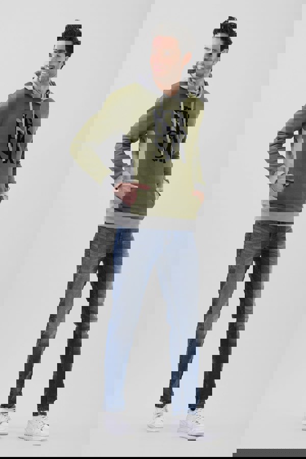 ENORSIA Mens Flock Print Overhead Hoodie