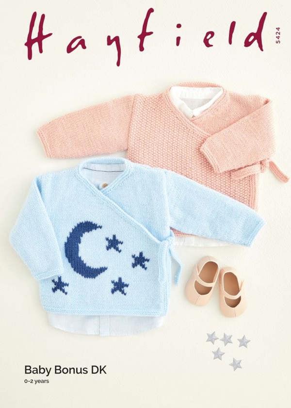 Hayfield Baby Bonus DK Knitting Pattern 5424, Cardigans for Baby, 0 - 2 Years