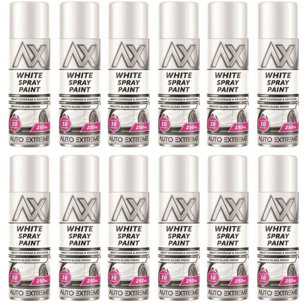 Auto Extreme 12X Auto Extreme White Gloss Spray Paint 250ml