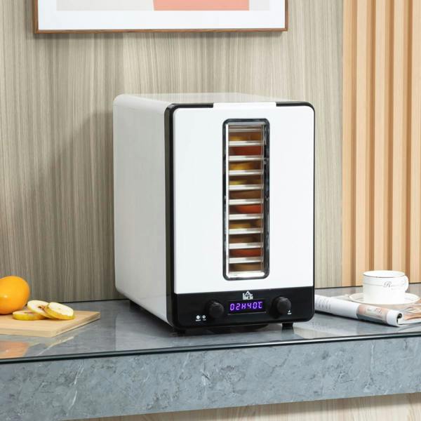 Dyzi 11 Tier Food Dehydrator 550W Adjustable Temperature Timer White