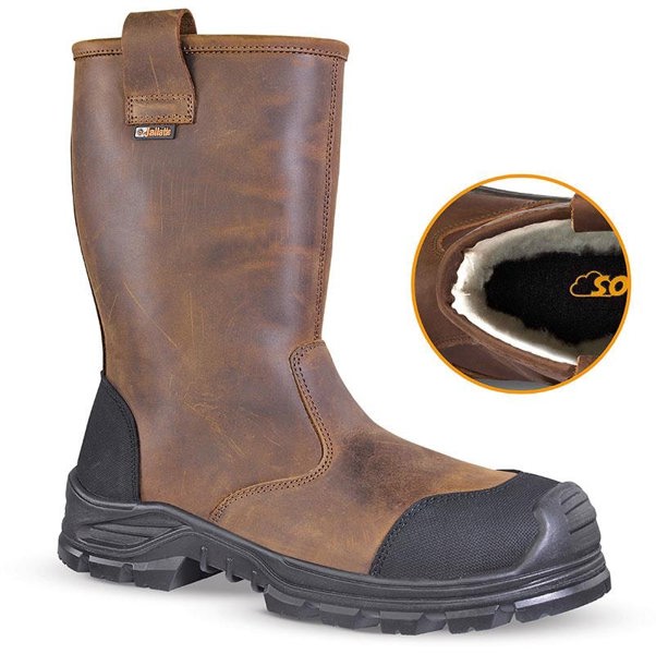 Jallatte Jalcypress Brown Full Grain Leather Rigger Safety Work Boots