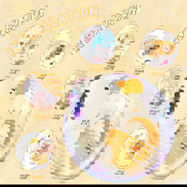 deAO Toys Animal-Themed Bubble Machine for Kids – Portable Bubble Gun with Lights & Music, Includes 2 Bottles of Bubble Solution