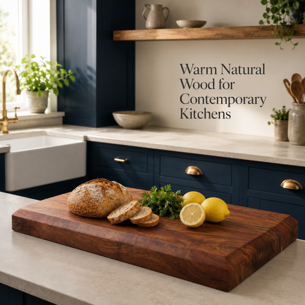 Downton Interiors Sussex Pro Chef Bevelled Edge Acacia Wood Chopping Board - Extra Large (70cm x 50cm)