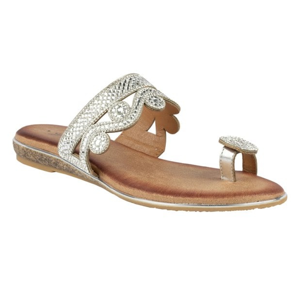 Lunar Womens/Ladies Lynn Sandals - Silver/Brown