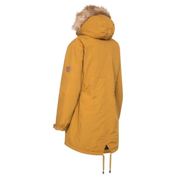 Trespass Women's Celebrity Insulated Longer Length Fleece Lined Parka Jacket - Golden Brown