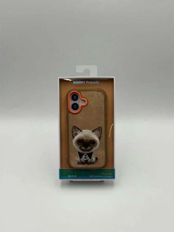 Nimmy Friends Nimmy Big Eye Cute Pet Siamese Cat Case with MagSafe for iPhone 17 6.3" Brown Orange - N-XDY-IP17-026