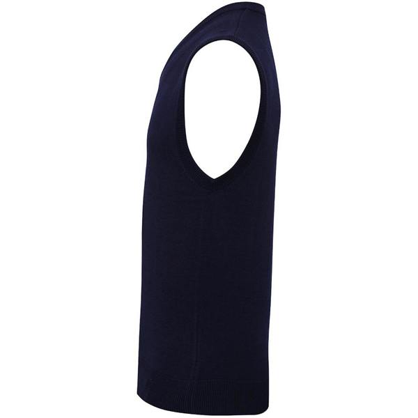 Premier Mens Sleeveless Cotton Acrylic V Neck Sweater - Navy