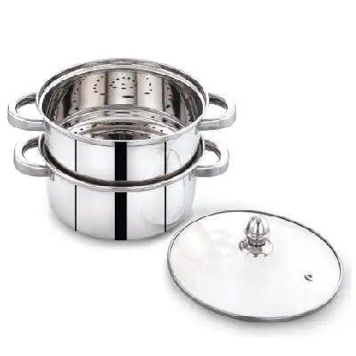 Sowbaghya SS 3 Tier Steamer Pot with Lid