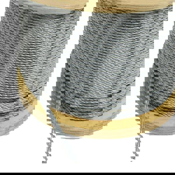 Galvanised Steel Wire Rope 7X7 1.5MM - 4MM 100M Reel (Clear PVC Plastic Coated Metal Cable)
