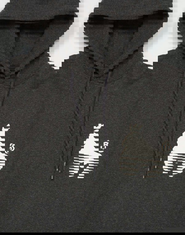 Money Sig Line Fleece Hood Charcoal