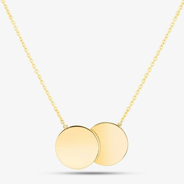T. H. Baker 9ct Yellow Gold Double Disc Necklet 1.19.7530