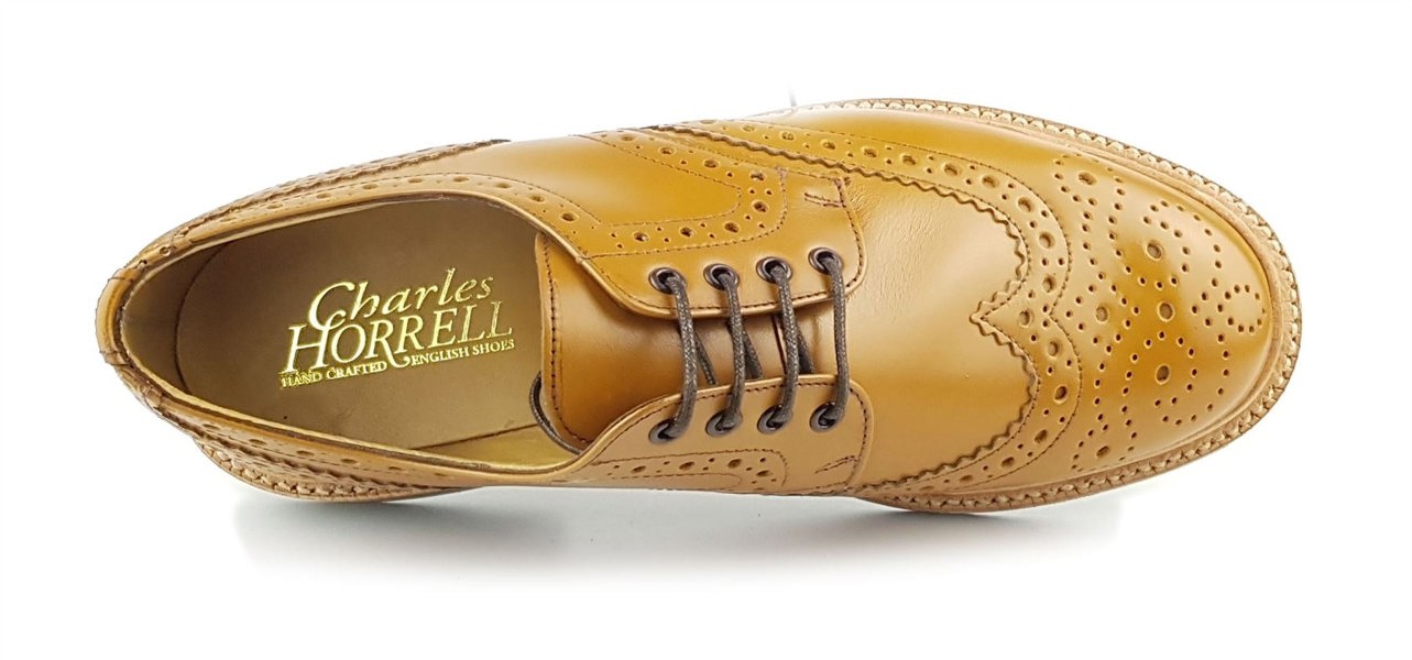 Charles Horrel England CH2010 Brogue Leather Welted Lace Mens Commando Shoes