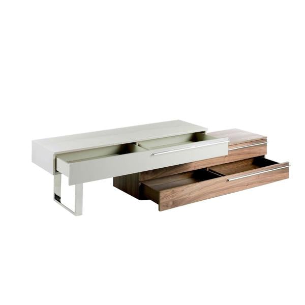 Angel Cerdá Beige Wood, Walnut and Chrome Plated Steel TV Unit 3081