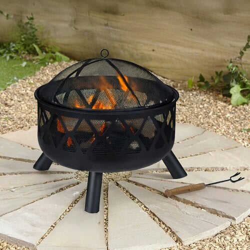 Neo Black Outdoor Heater Fire Pit Bowl
