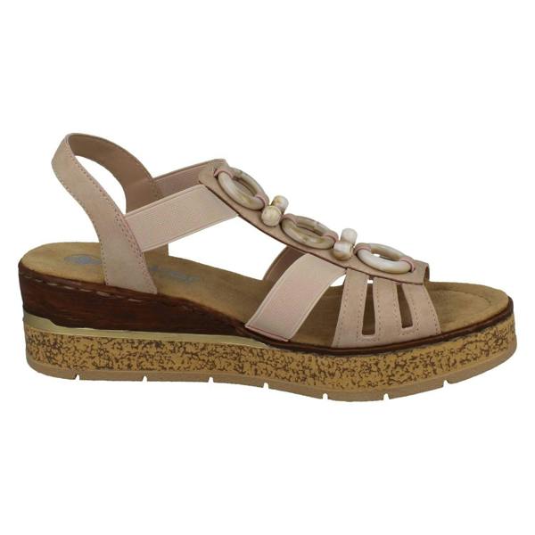 Rieker Ladies Rieker Beaded Wedge Sandals 63778