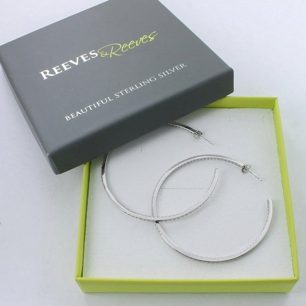 Extra Large Sparkling Hoop Earrings - Reeves & Reeves