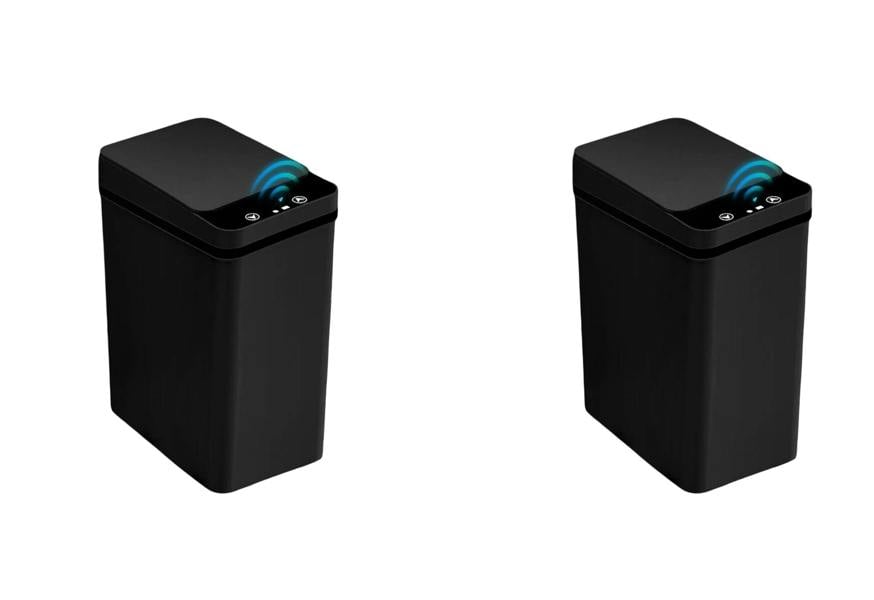 Dyzi 2pcs Black Motion Sensor Trash Cans Slim Automatic Touchless Bins