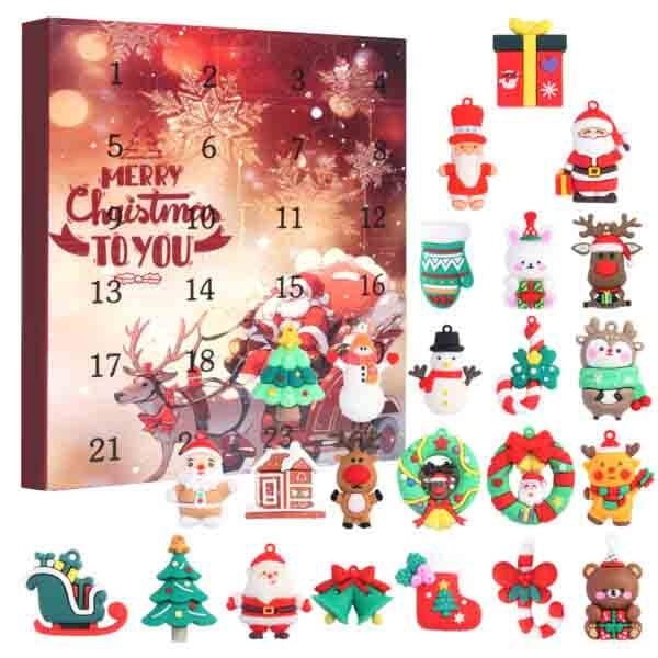 Leaper Christmas Calendar Countdown Blind Box 3D Figure Charm Set
