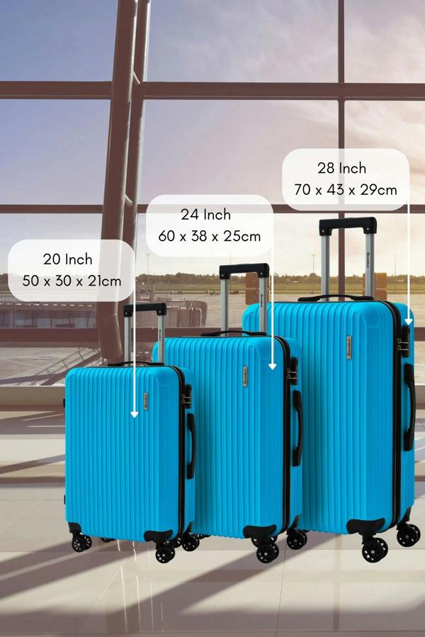 Groundlevel Cosmic Hard Shell 3 Piece Suitcase Luggage Set - Teal