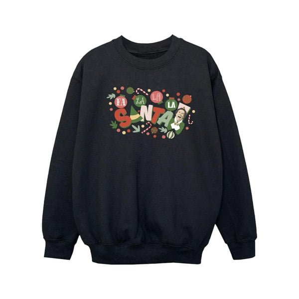 Elf Girls Santa Fa La La Sweatshirt - Black