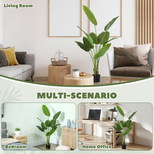 Wyld Haus Nozizi Tall Artificial Bird Of Paradise Leaf Plant With Sculpted Foliage In Pot H8 160cm Green