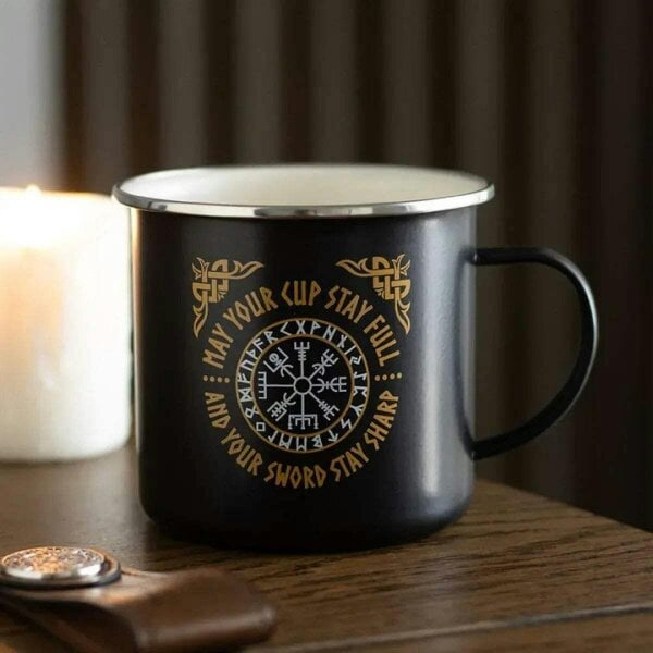 Bobobiy Viking Compass Enamel Mug
