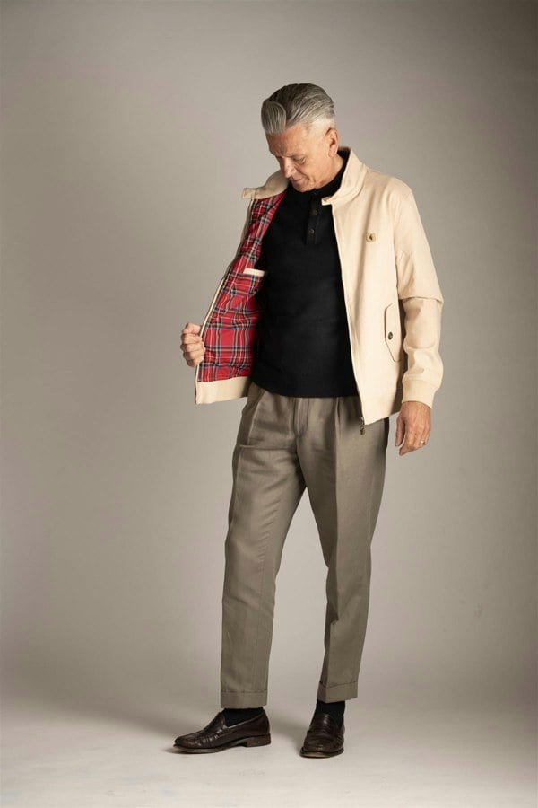 Gabicci V00GJ13  Mens Hamilton Harrington Style Twill Jacket Gabicci Vintage - OATMEAL