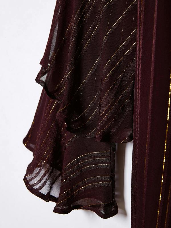 Rose & Nancy Kaia Burgundy Flute Sleeve Mini Dress