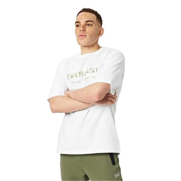 Everlast Mens Camo Logo Relaxed Fit T-Shirt - White - 